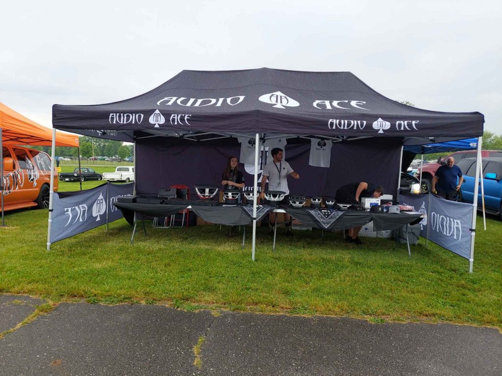 Audio Ace tent at a car meet